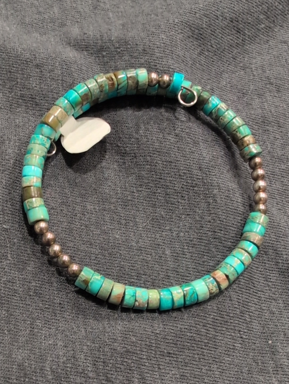 Turquoise And Desert Pearl Bead Stretch Bracelet - Women's Turquoise Jewelry